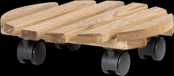 Carro Porta Macetas Madera Redondo